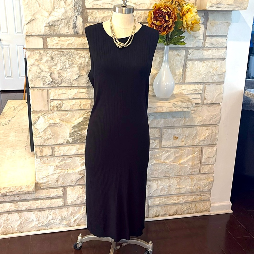 Banana Republic Black Sheath Midi Dress